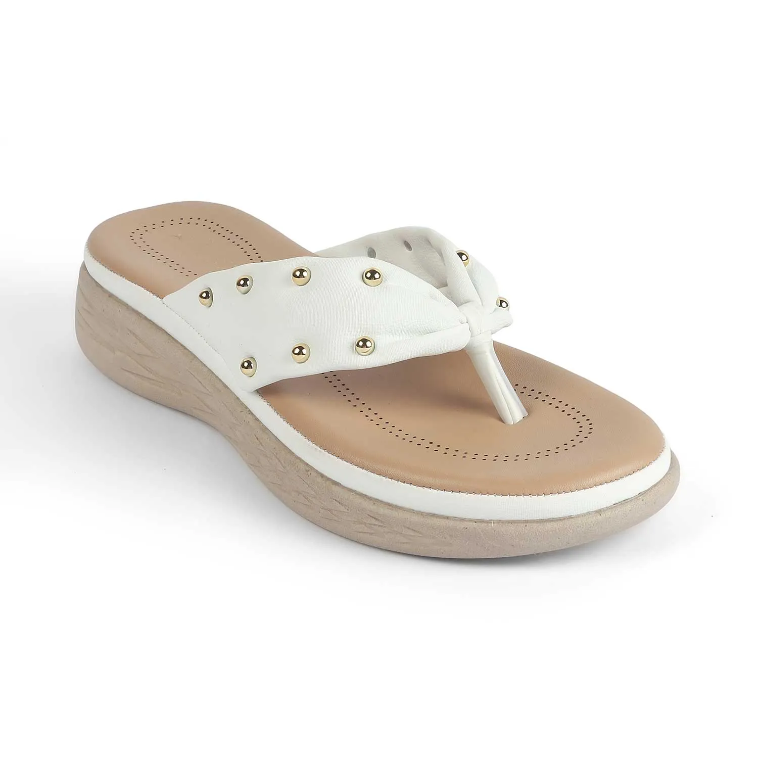 Tresmode Haiv White Women's Casual Platform Wedge Sandals