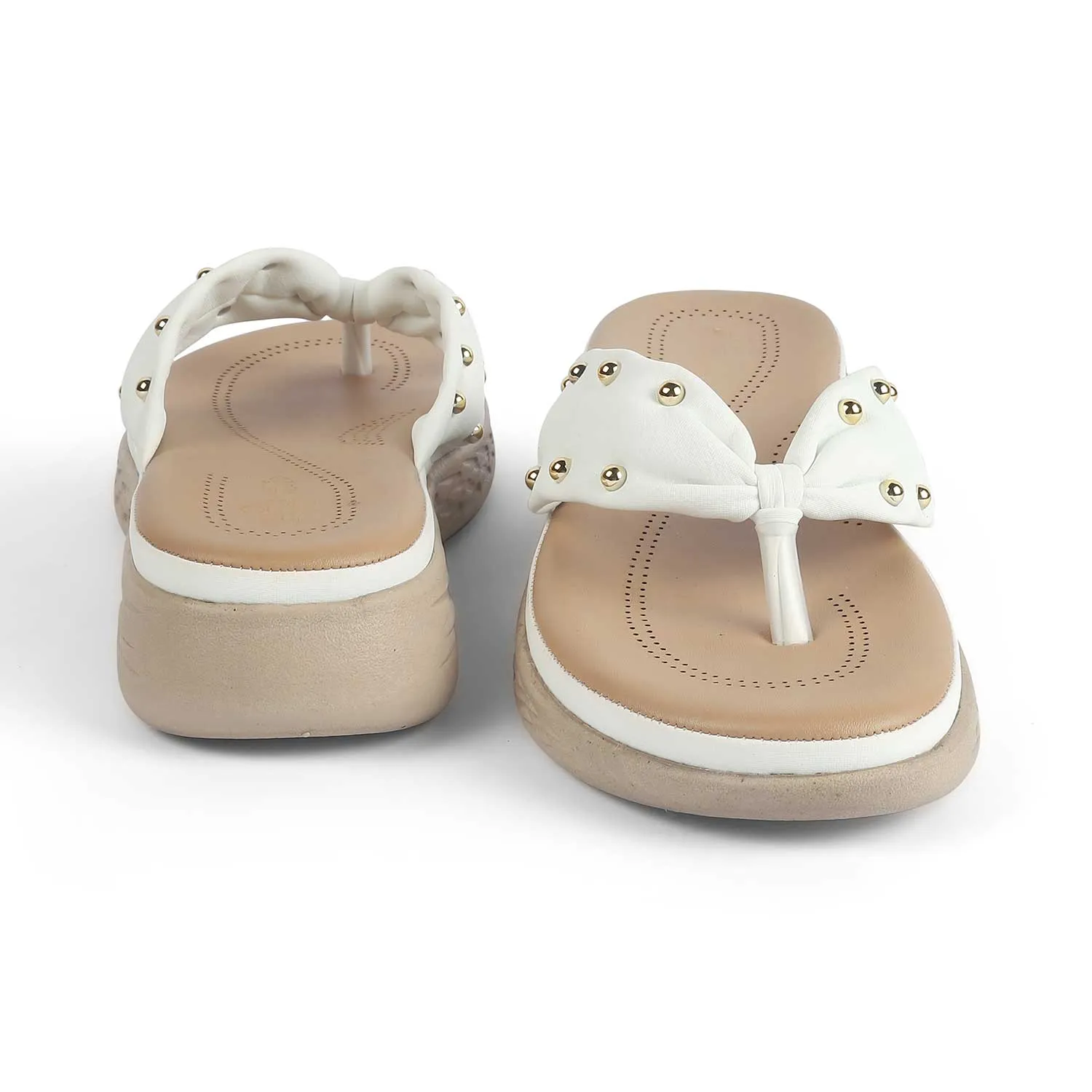 Tresmode Haiv White Women's Casual Platform Wedge Sandals