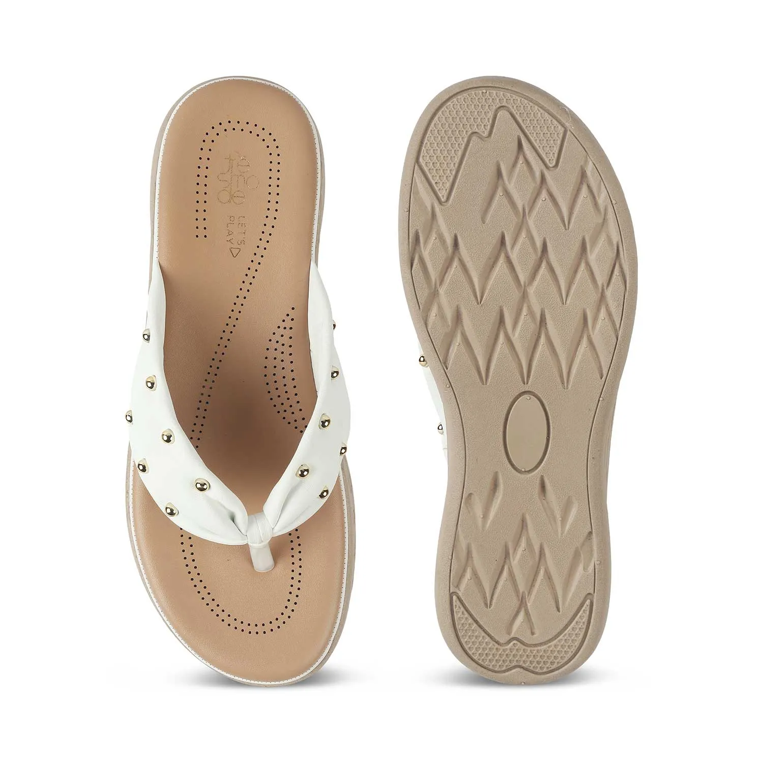 Tresmode Haiv White Women's Casual Platform Wedge Sandals