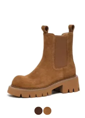 USS Shoes Kai Women's Cow Suede Chelsea Elastic Band Boots