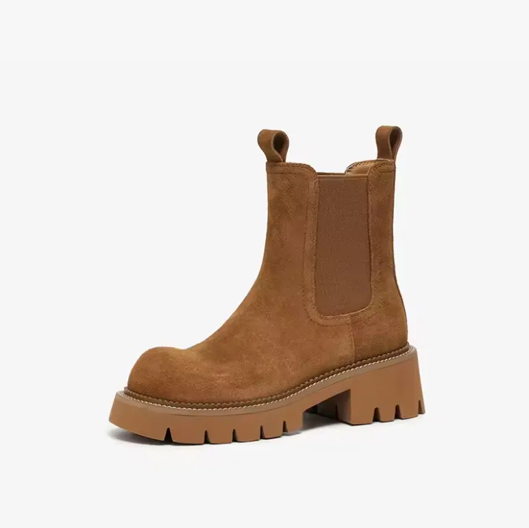 USS Shoes Kai Women's Cow Suede Chelsea Elastic Band Boots