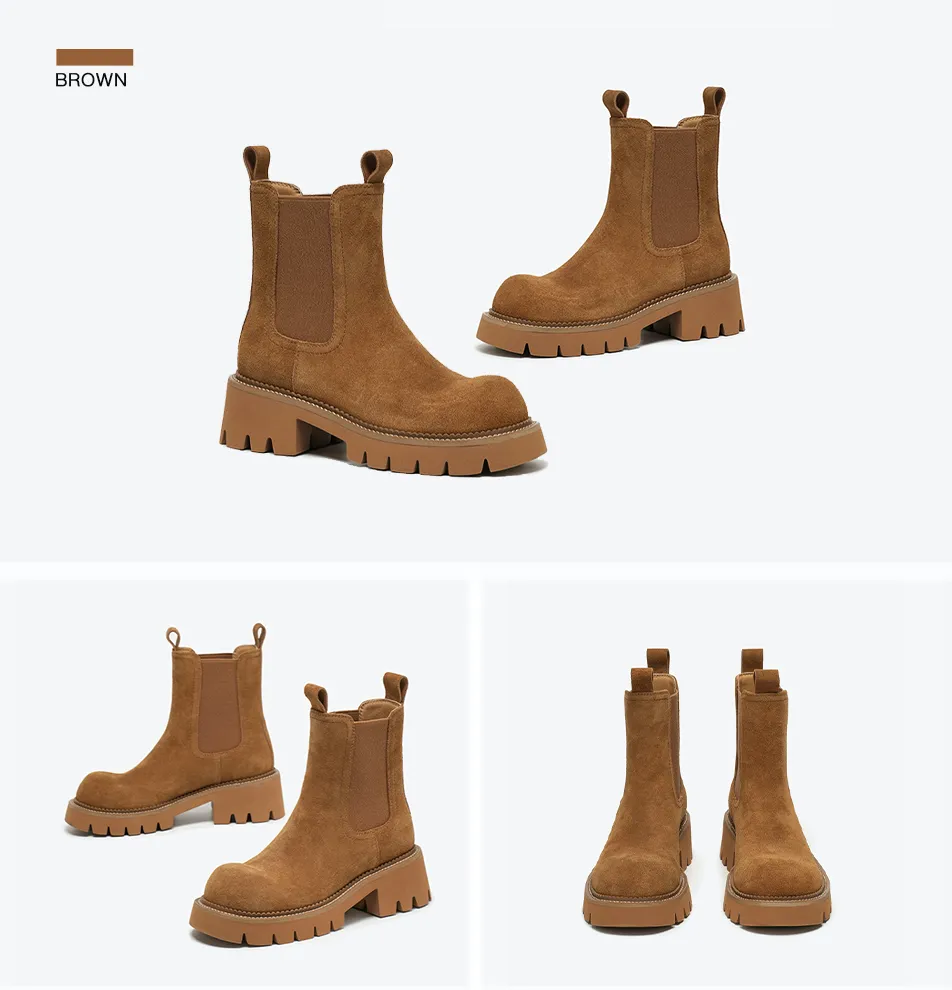 USS Shoes Kai Women's Cow Suede Chelsea Elastic Band Boots