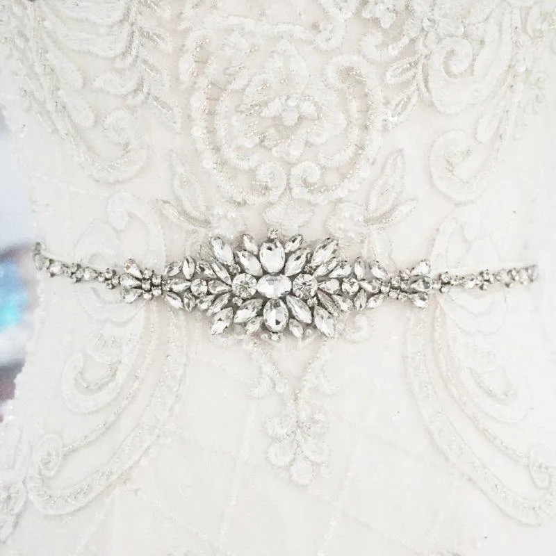 Vintage Inspired Crystal Bridal Belt, Wedding Dress Belt, Organza Sash 7390