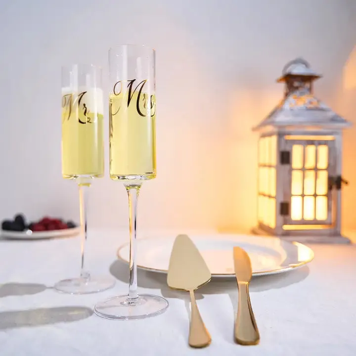 Wedding Flutes Set with Server
