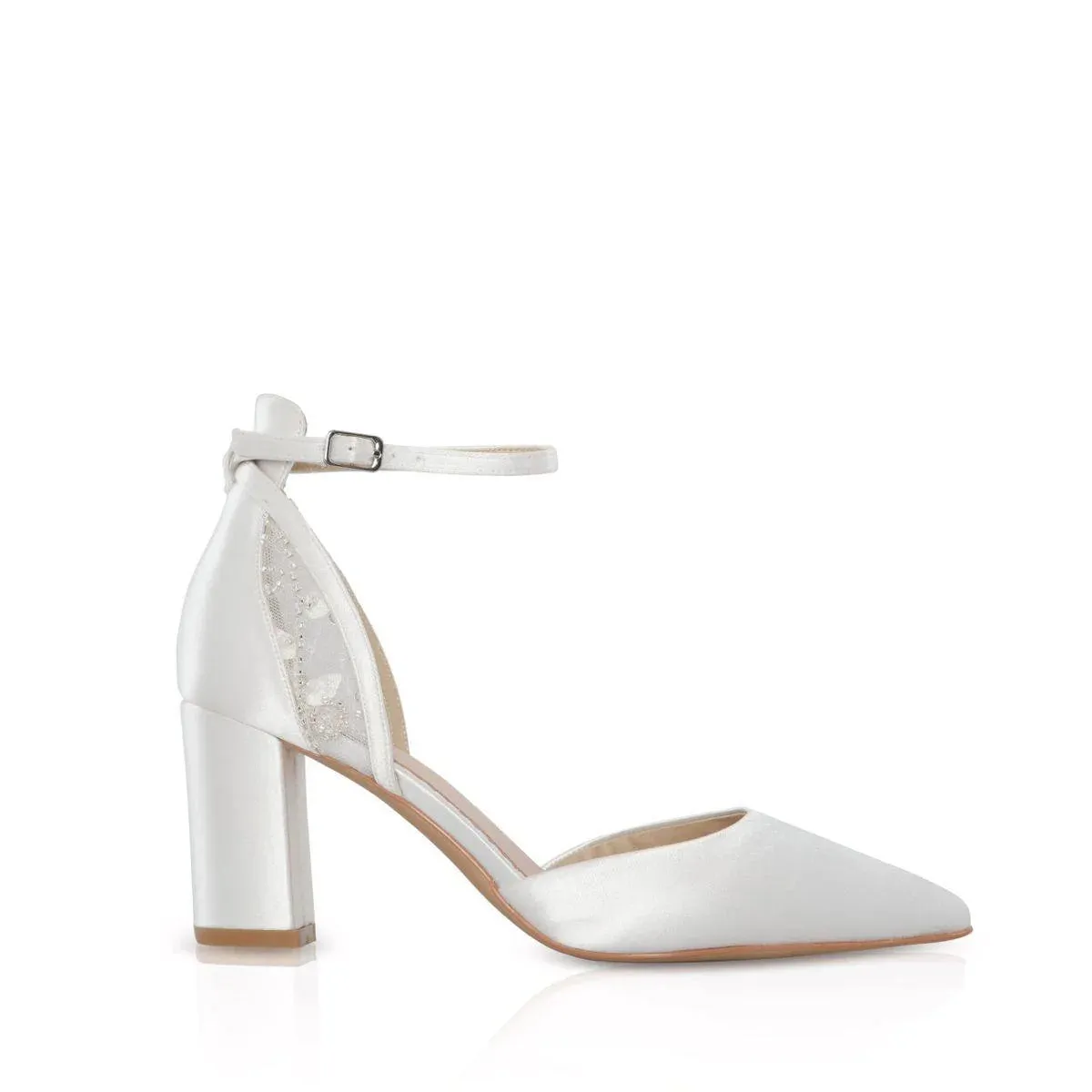 Wide Fit Wedding Shoe, Ivory Satin, By Perfect Bridal, INDI-WF