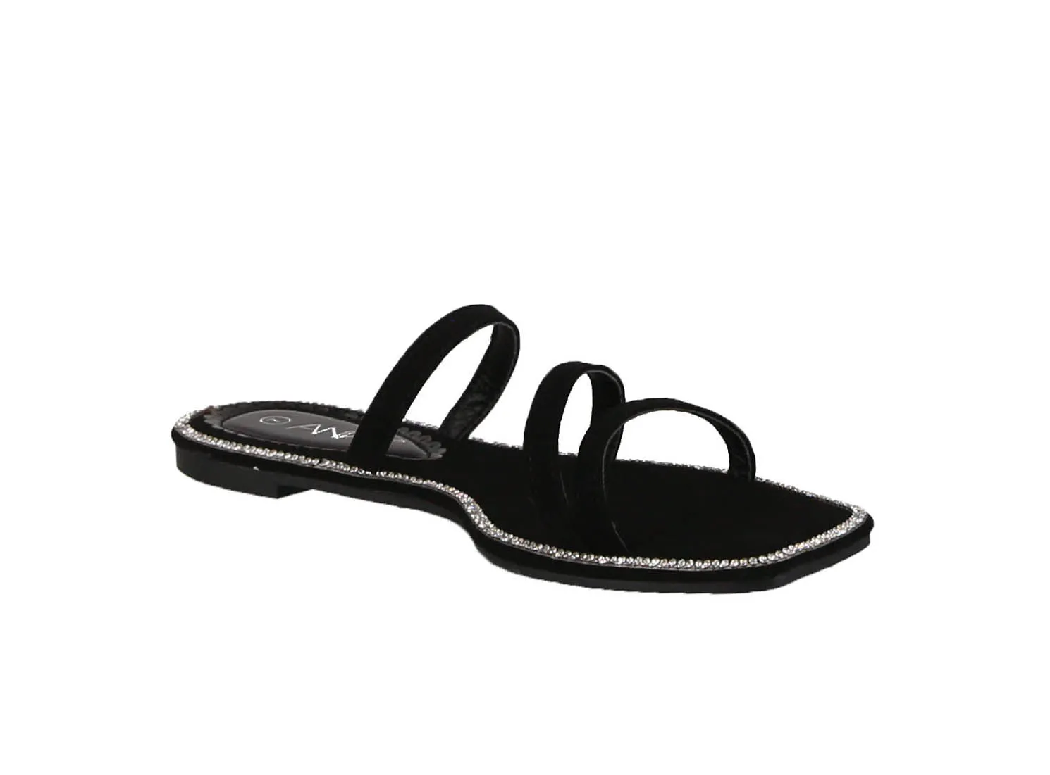 WOMAN'S SHOES BLACK NUB GLITTER SANDALS FINA-3