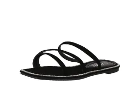 WOMAN'S SHOES BLACK NUB GLITTER SANDALS FINA-3