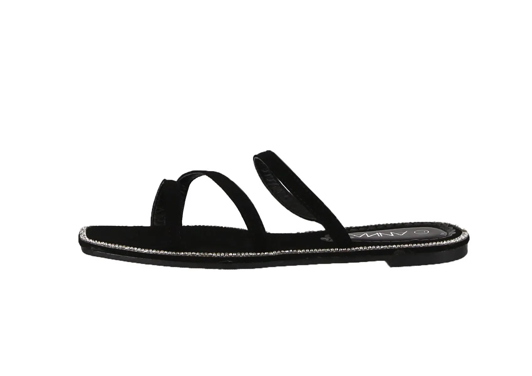 WOMAN'S SHOES BLACK NUB GLITTER SANDALS FINA-3