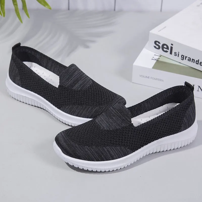 Women Platform Shoes Light Sneakers Breathable Mesh Summer Outdoor Slip-On Sock Casual Shoes Plus Size Tennis Feminino Sapatilha