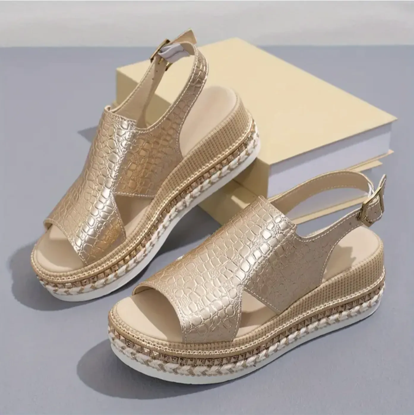 Women's Platform Sandals | Chic Metallic Design