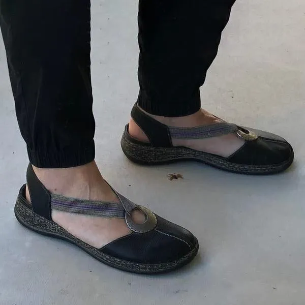Women's Vintage Ring Elastic Band Flats 70958922S