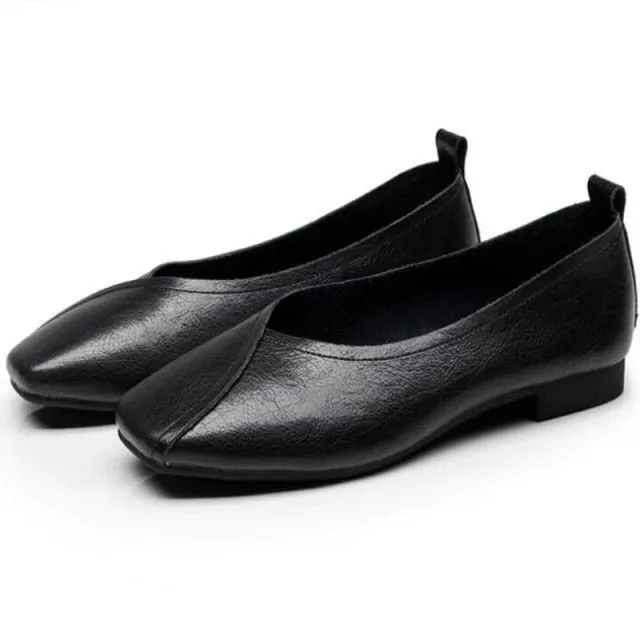 xiangtuibao flat shoes  new autumn genuine leather women flat shoes onon-slip Plus Size 35-43 Women casual shoes