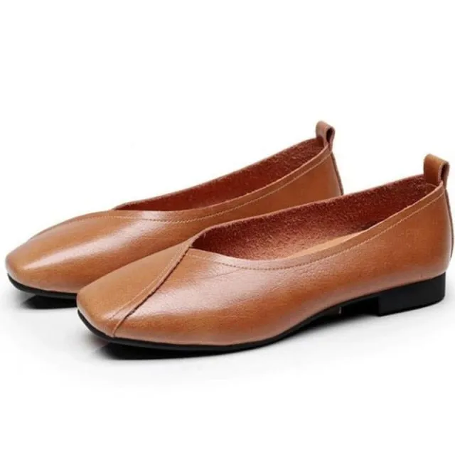 xiangtuibao flat shoes  new autumn genuine leather women flat shoes onon-slip Plus Size 35-43 Women casual shoes